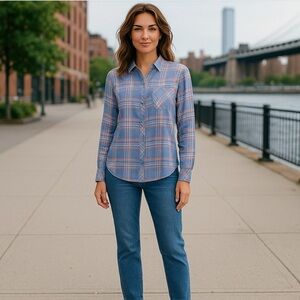 Rails Hunter Harbor Pink Button Up Top